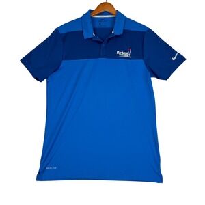 Nike Barbasol Championship Golf Polo Shirt Mens‎ Small Blue Dri-Fit